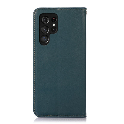 For Samsung Galaxy S24 Ultra KHAZNEH Nappa Top Layer Cowhide Leather Phone Case(Green) - Galaxy Phone Cases by buy2fix | Online Shopping UK | buy2fix