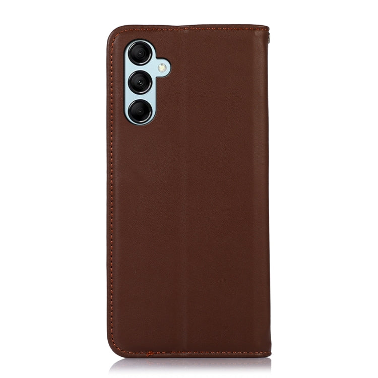 For Samsung Galaxy A55 5G KHAZNEH Nappa Top Layer Cowhide Leather Phone Case(Brown) - Galaxy Phone Cases by buy2fix | Online Shopping UK | buy2fix
