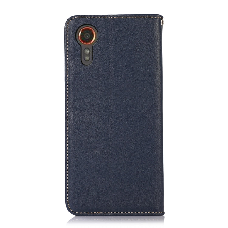 For Samsung Galaxy Xcover 7 KHAZNEH Nappa Top Layer Cowhide Leather Phone Case(Blue) - Galaxy Phone Cases by buy2fix | Online Shopping UK | buy2fix