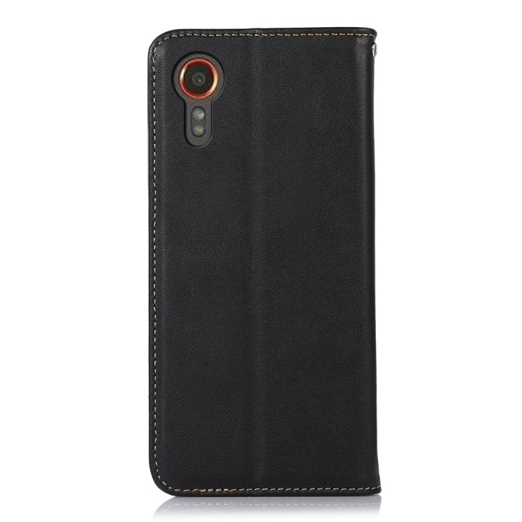 For Samsung Galaxy Xcover 7 KHAZNEH Nappa Top Layer Cowhide Leather Phone Case(Black) - Galaxy Phone Cases by buy2fix | Online Shopping UK | buy2fix