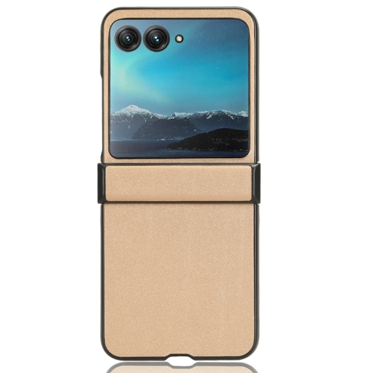 For Motorola Moto Razr 40 Ultra Sandskin Texture Phone Case(Gold) by buy2fix