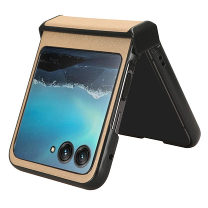 For Motorola Moto Razr 40 Ultra Sandskin Texture Phone Case(Gold) by buy2fix