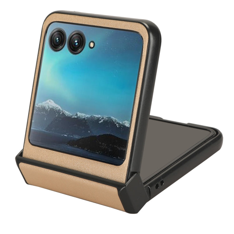 For Motorola Moto Razr 40 Ultra Sandskin Texture Phone Case(Gold) by buy2fix