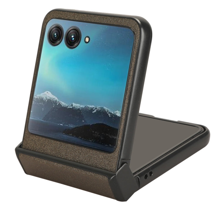 For Motorola Moto Razr 40 Ultra Sandskin Texture Phone Case(Brown) by buy2fix
