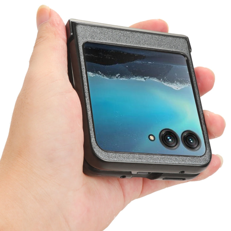 For Motorola Moto Razr 40 Ultra Sandskin Texture Phone Case(Grey) by buy2fix