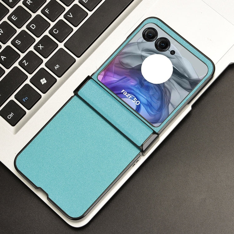 For Motorola Razr 50 Sandskin Texture Phone Case(Blue) by buy2fix