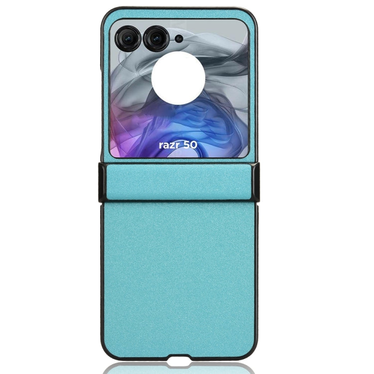 For Motorola Razr 50 Sandskin Texture Phone Case(Blue) by buy2fix