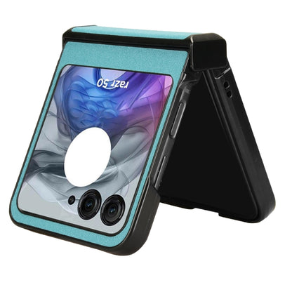 For Motorola Razr 50 Sandskin Texture Phone Case(Blue) by buy2fix