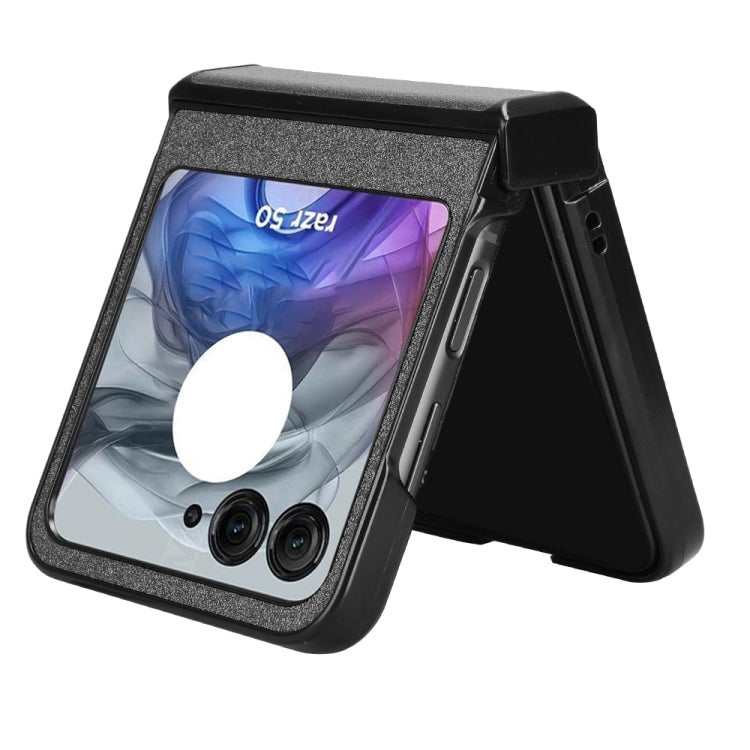 For Motorola Razr 50 Sandskin Texture Phone Case(Grey) by buy2fix