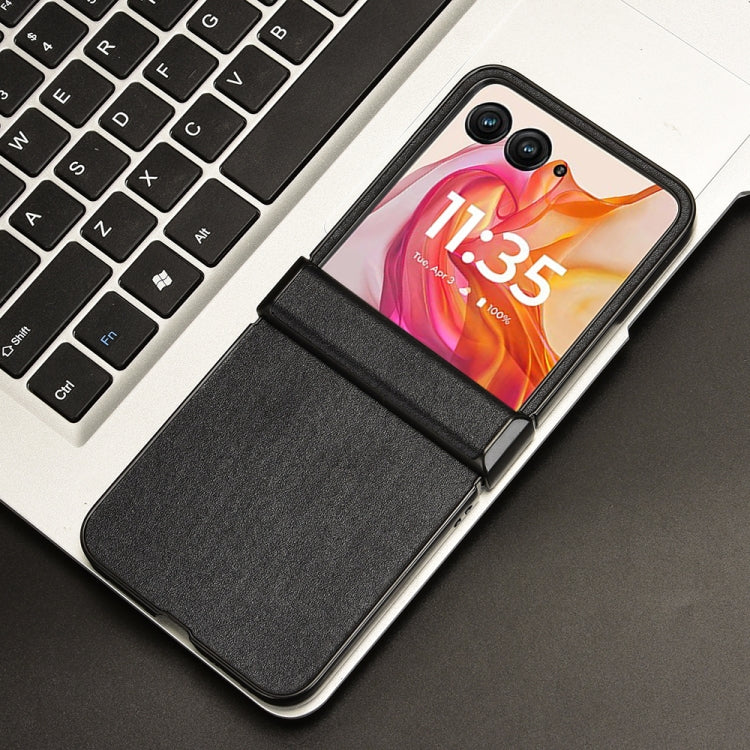 For Motorola Razr 50 Ultra Sandskin Texture Phone Case(Black) by buy2fix