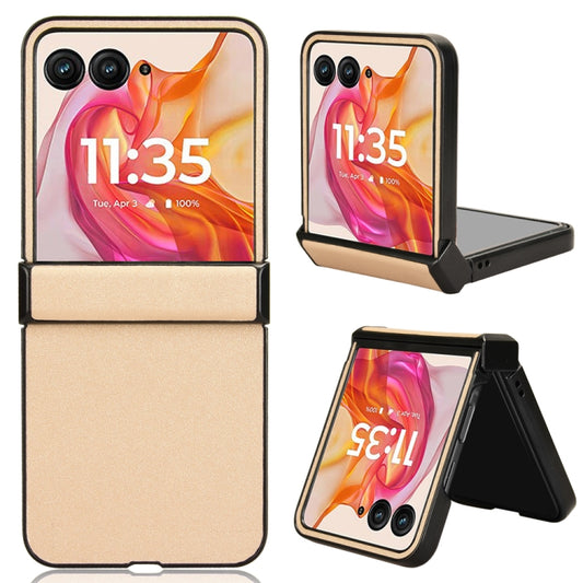 For Motorola Razr 50 Ultra Sandskin Texture Phone Case(Gold) by buy2fix