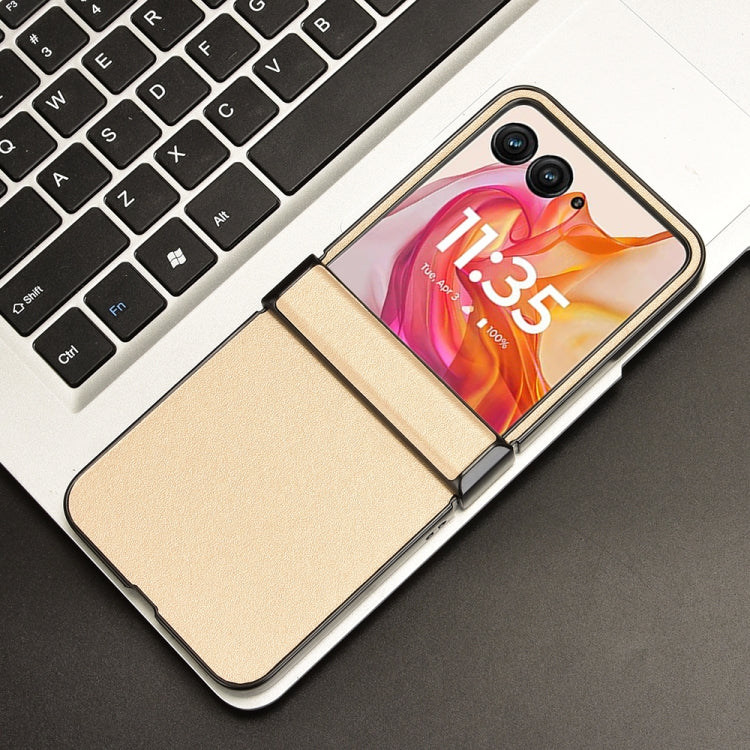 For Motorola Razr 50 Ultra Sandskin Texture Phone Case(Gold) by buy2fix
