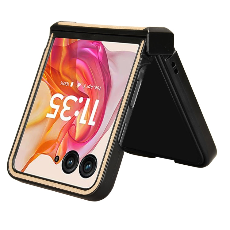 For Motorola Razr 50 Ultra Sandskin Texture Phone Case(Gold) by buy2fix