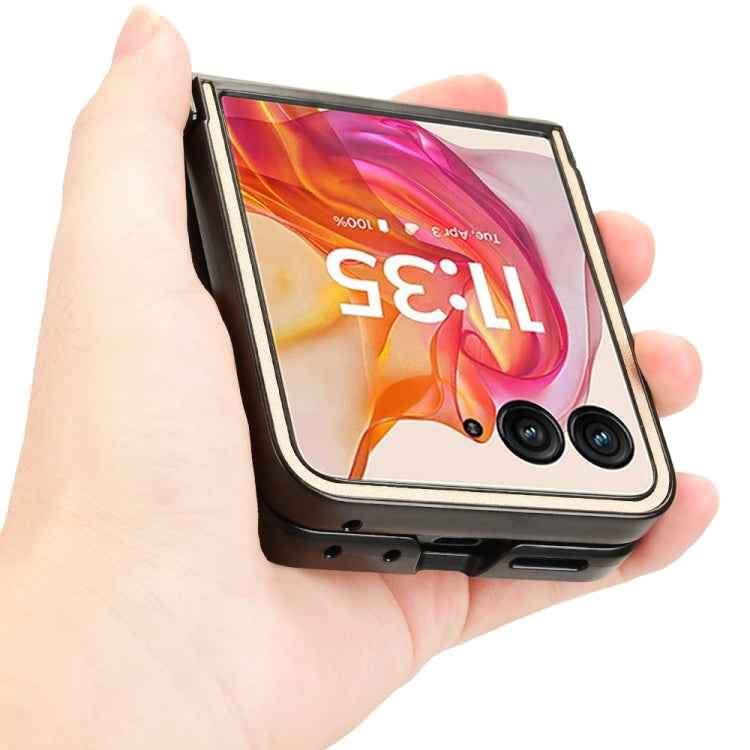 For Motorola Razr 50 Ultra Sandskin Texture Phone Case(Gold) by buy2fix