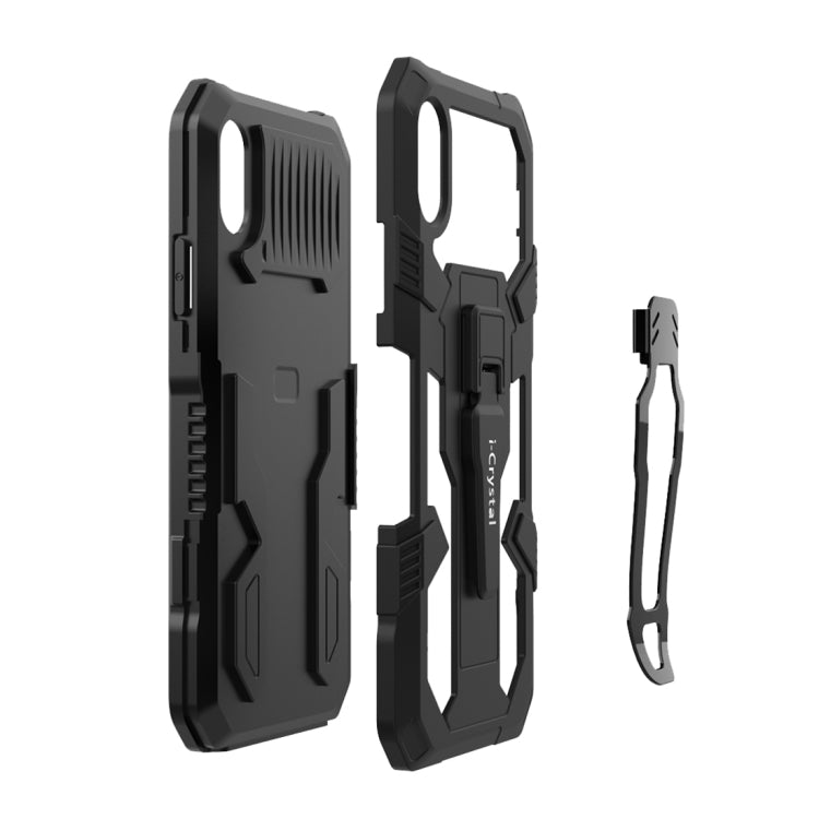 For iPhone X / XS Machine Armor Warrior Shockproof PC + TPU Protective Case(Space Gray) by buy2fix