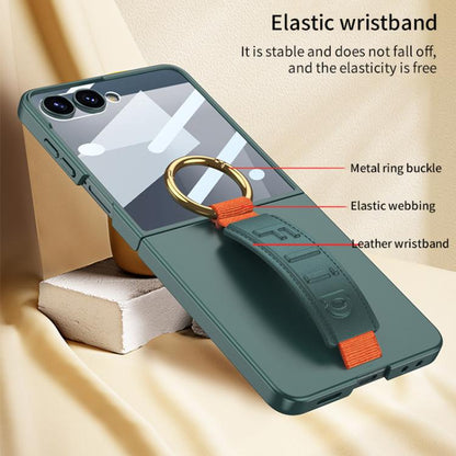 For Samsung Galaxy Z Flip7 5G GKK Integrated Ultrathin Shockproof Phone Case with Ring Wrist Strap(Green) - Galaxy Z Flip7 5G Cases by GKK | Online Shopping UK | buy2fix