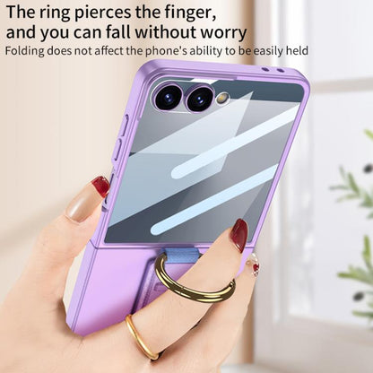 For Samsung Galaxy Z Flip7 5G GKK Integrated Ultrathin Shockproof Phone Case with Ring Wrist Strap(Green) - Galaxy Z Flip7 5G Cases by GKK | Online Shopping UK | buy2fix