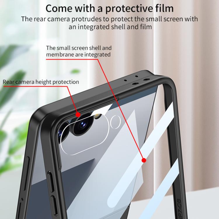 For Samsung Galaxy Z Flip7 5G GKK Integrated Ultrathin Shockproof Phone Case with Ring Wrist Strap(Black) - Galaxy Z Flip7 5G Cases by GKK | Online Shopping UK | buy2fix