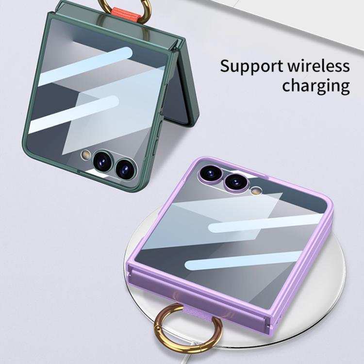 For Samsung Galaxy Z Flip7 5G GKK Integrated Ultrathin Shockproof Phone Case with Ring Wrist Strap(Carbon Fiber) - Galaxy Z Flip7 5G Cases by GKK | Online Shopping UK | buy2fix