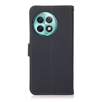 For OnePlus Ace 2 Pro KHAZNEH Custer Genuine Leather RFID Phone Case(Blue) - OnePlus Cases by buy2fix | Online Shopping UK | buy2fix