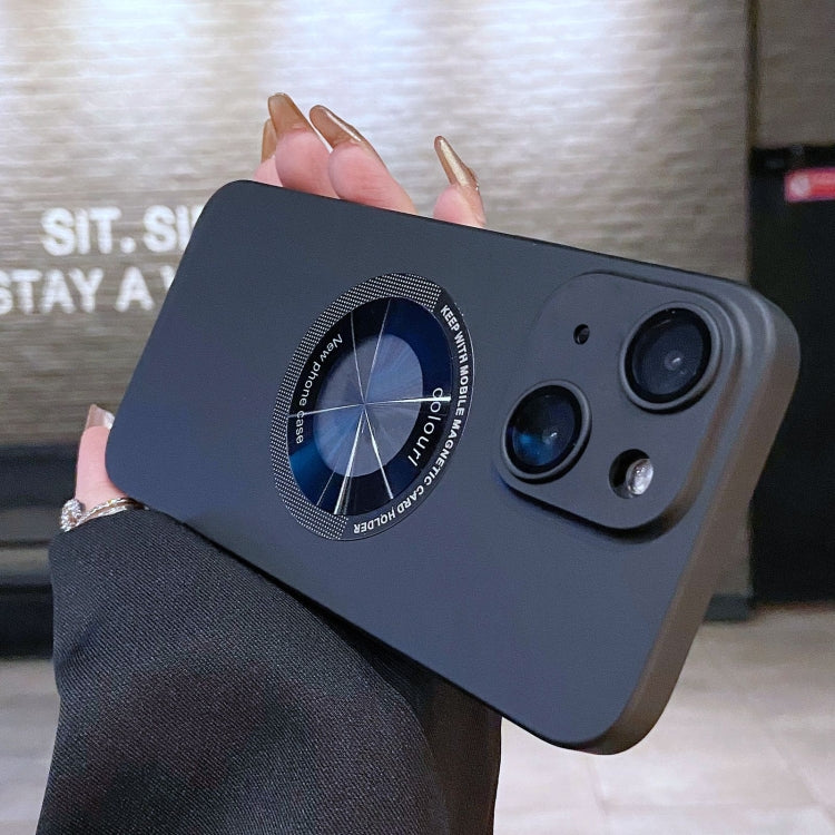 For iPhone 14 Electroplating Oil Injection Magsafe Magnetic PC Phone Case(Black) by buy2fix