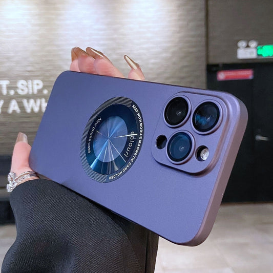 For iPhone 11 Pro Max Electroplating Oil Injection Magsafe Magnetic PC Phone Case(Purple) by buy2fix