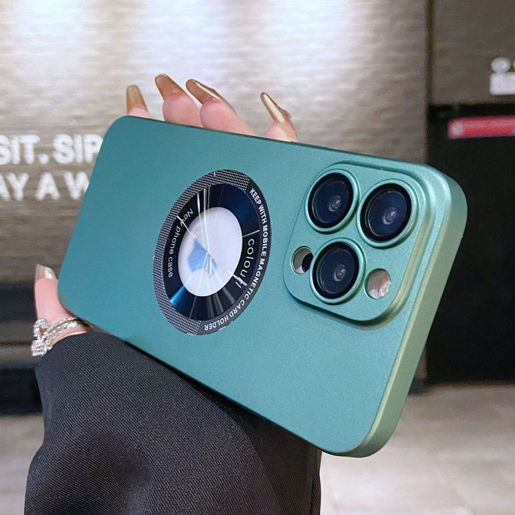 For iPhone 11 Pro Max Electroplating Oil Injection Magsafe Magnetic PC Phone Case(Green) by buy2fix