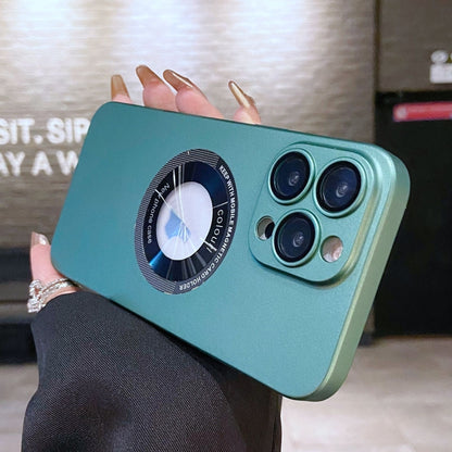 For iPhone 11 Pro Max Electroplating Oil Injection Magsafe Magnetic PC Phone Case(Green) by buy2fix