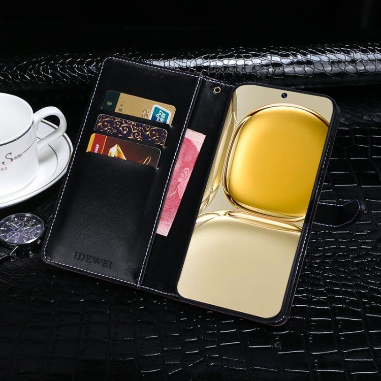 For vivo X100 idewei Crocodile Texture Leather Phone Case(Black) - vivo Cases by idewei | Online Shopping UK | buy2fix
