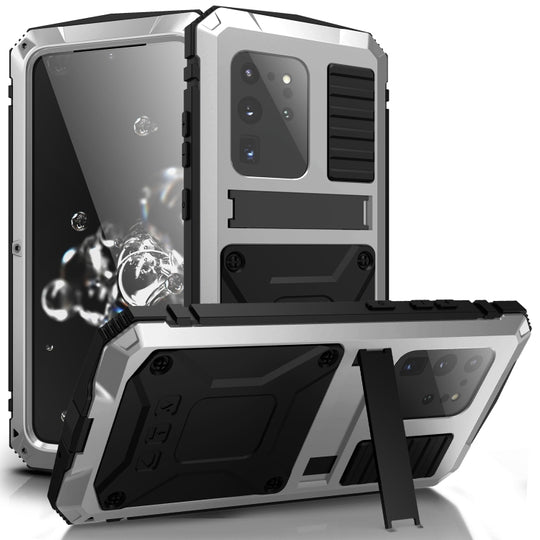 For Samsung Galaxy S20 Plus R-JUST Waterproof Shockproof Dustproof Metal + Silicone Protective Case(Silver)
