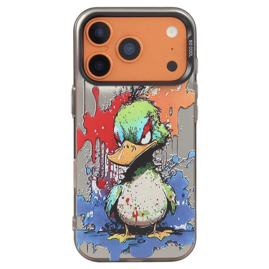 For iPhone 18 Pro Max/17 Pro Max Animal Pattern Oil Painting Series PC + TPU Phone Case(Angry Duck)