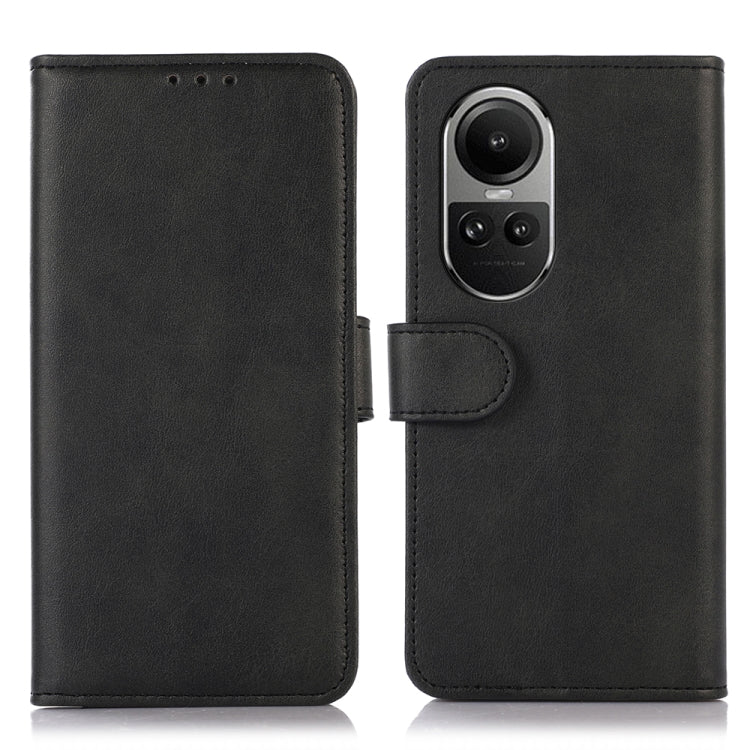 For OPPO Reno10 / Reno10 Pro Global Cow Texture Flip Leather Phone Case(Black) by buy2fix