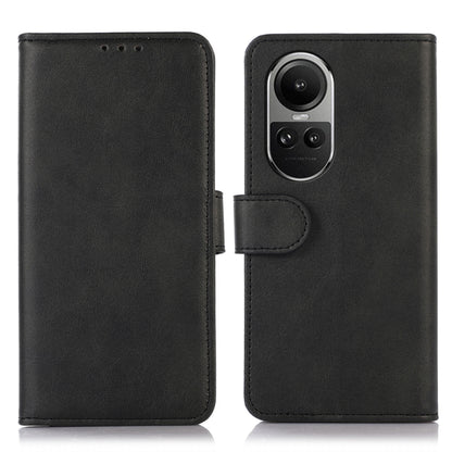 For OPPO Reno10 / Reno10 Pro Global Cow Texture Flip Leather Phone Case(Black) by buy2fix