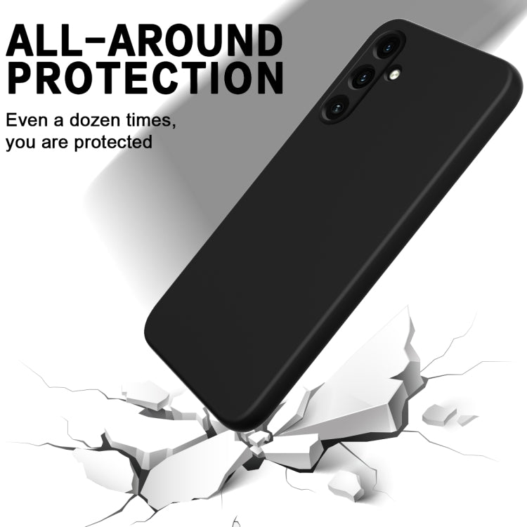 For Samsung Galaxy F55 / C55 5G Solid Color Liquid Silicone Dropproof Full Coverage Phone Case(Black) by buy2fix