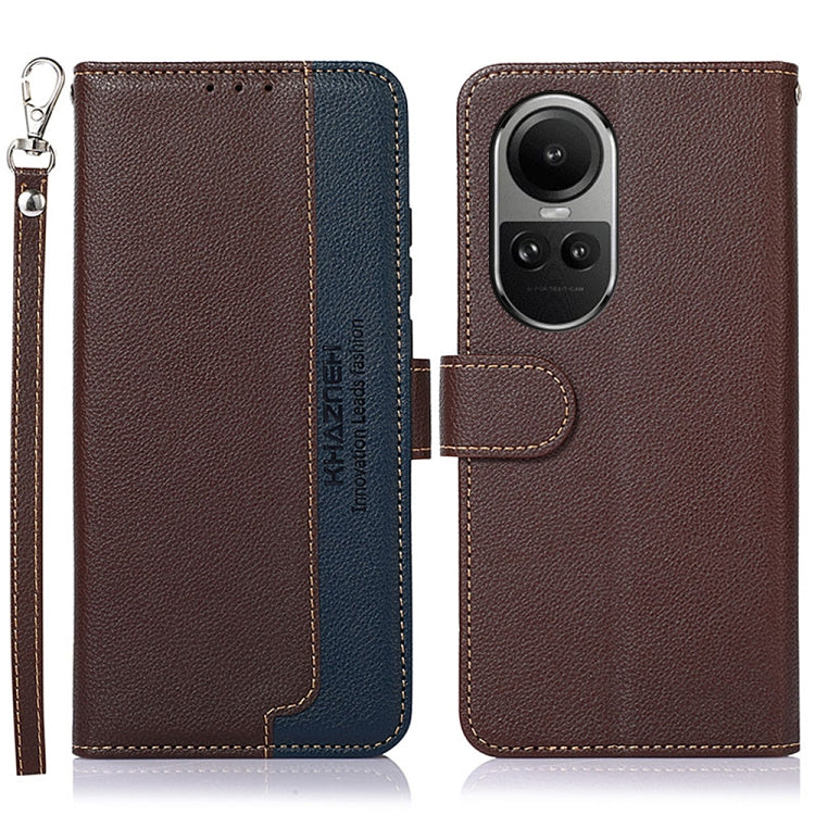 For OPPO Reno10 / Reno10 Pro Global KHAZNEH Litchi Texture Leather RFID Phone Case(Brown) by buy2fix