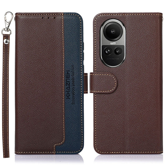 For OPPO Reno10 / Reno10 Pro Global KHAZNEH Litchi Texture Leather RFID Phone Case(Brown) by buy2fix