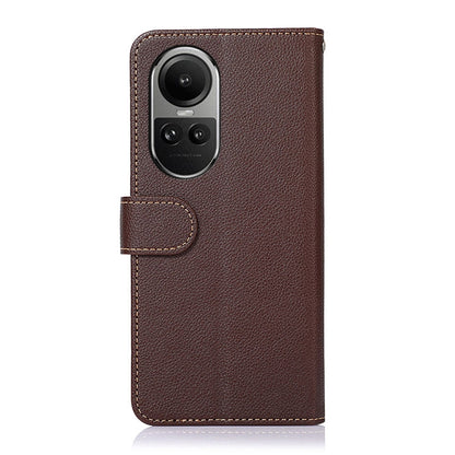 For OPPO Reno10 / Reno10 Pro Global KHAZNEH Litchi Texture Leather RFID Phone Case(Brown) by buy2fix
