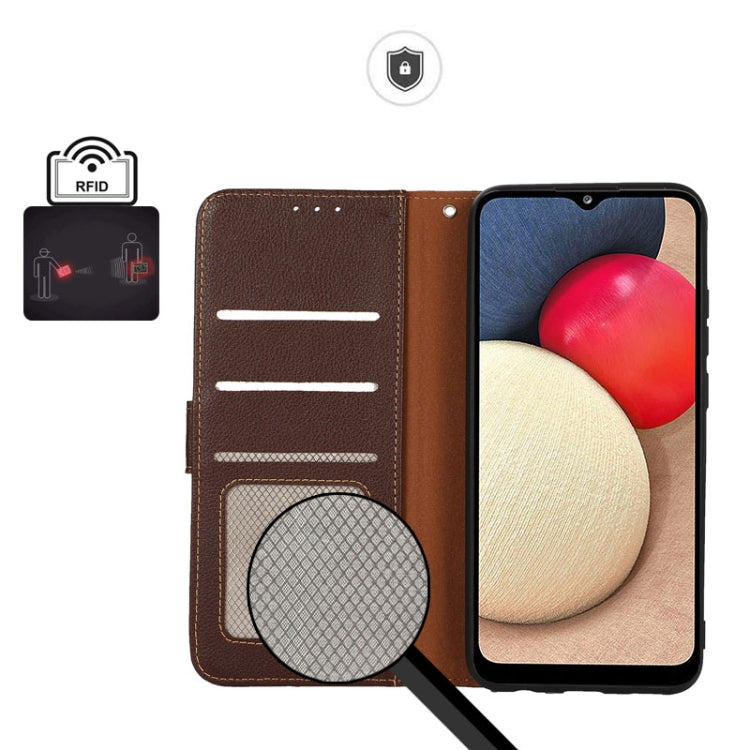 For OPPO Reno10 / Reno10 Pro Global KHAZNEH Litchi Texture Leather RFID Phone Case(Brown) by buy2fix