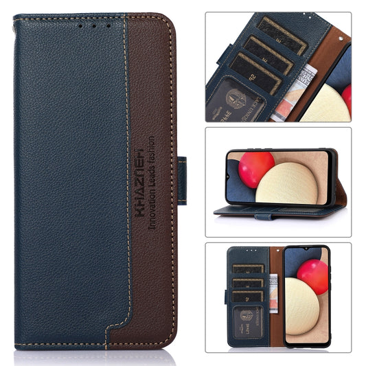 For OPPO Reno11 5G Global KHAZNEH Litchi Texture Leather RFID Phone Case(Blue) - OPPO Cases by buy2fix | Online Shopping UK | buy2fix