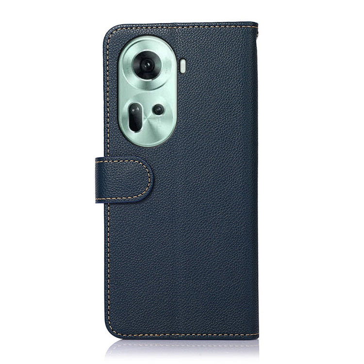 For OPPO Reno11 5G Global KHAZNEH Litchi Texture Leather RFID Phone Case(Blue) - OPPO Cases by buy2fix | Online Shopping UK | buy2fix