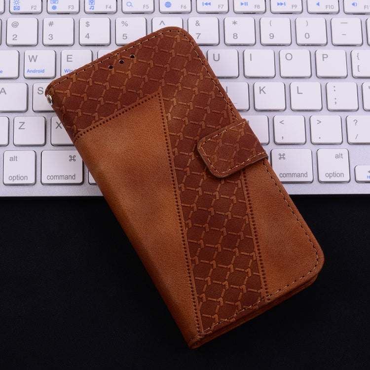 For iPhone 16 Pro Seven-shaped Embossed Leather Phone Case(Brown) by buy2fix