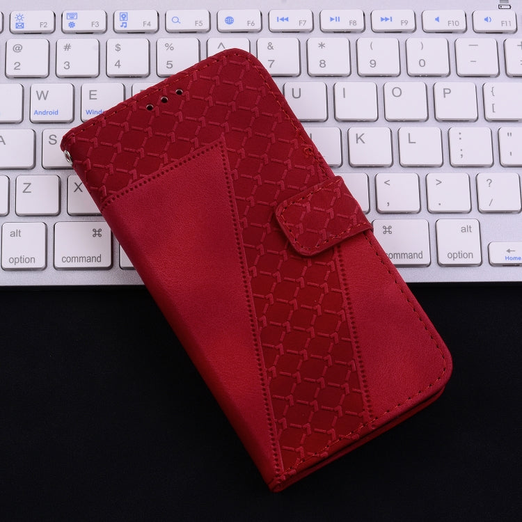 For iPhone 16 Pro Seven-shaped Embossed Leather Phone Case(Red) by buy2fix