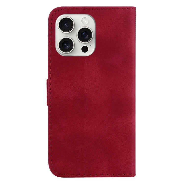 For iPhone 16 Pro Seven-shaped Embossed Leather Phone Case(Red) by buy2fix