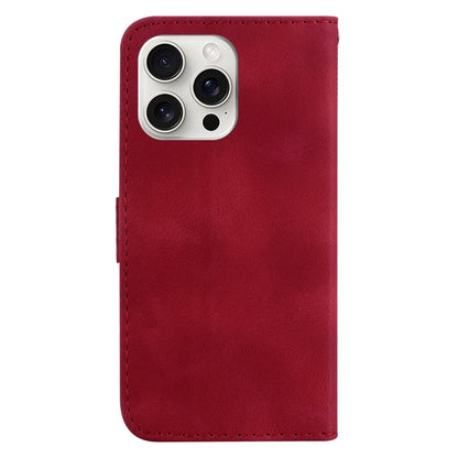 For iPhone 16 Pro Seven-shaped Embossed Leather Phone Case(Red) by buy2fix