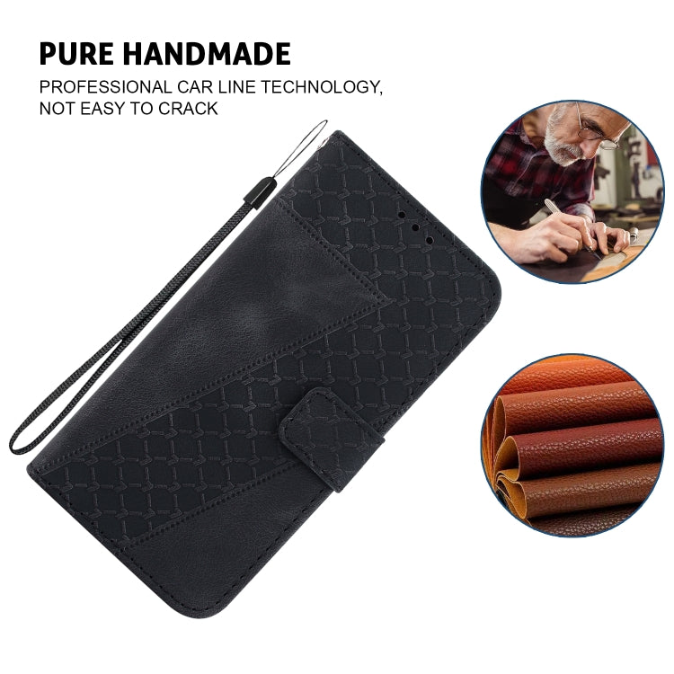 For iPhone 16 Pro Seven-shaped Embossed Leather Phone Case(Black) by buy2fix