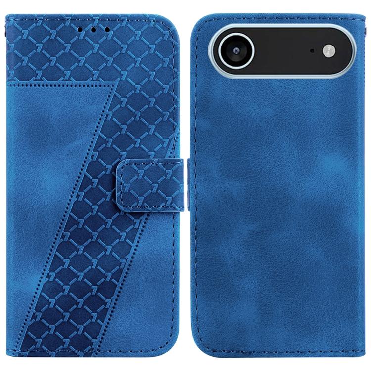 For iPhone Air Seven-shaped Embossed Leather Phone Case(Blue) - iPhone Air Cases by buy2fix | Online Shopping UK | buy2fix