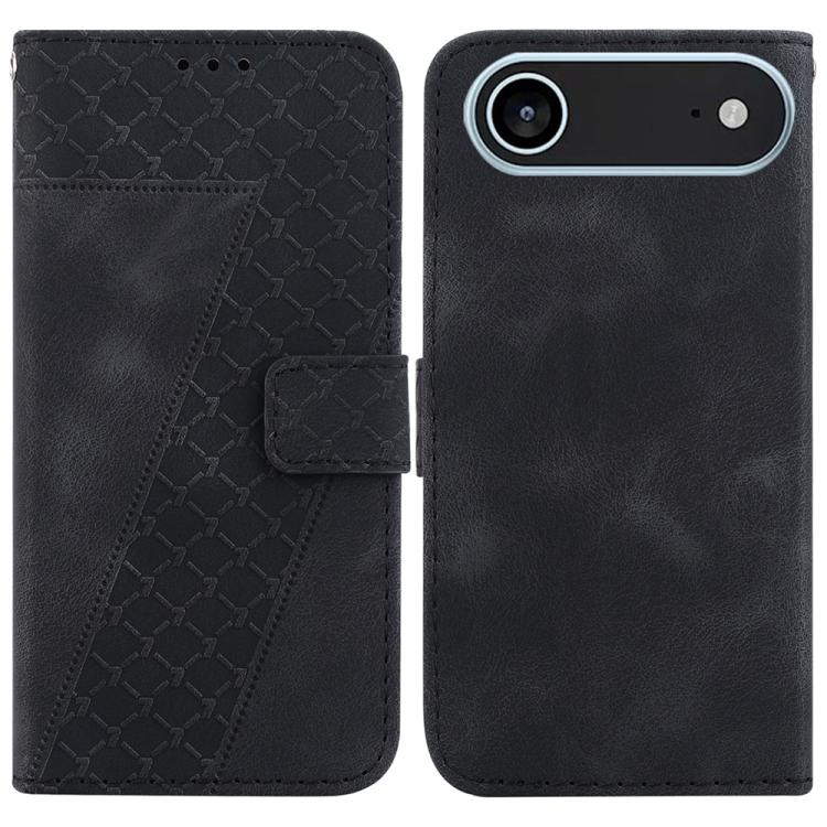 For iPhone Air Seven-shaped Embossed Leather Phone Case(Black) - iPhone Air Cases by buy2fix | Online Shopping UK | buy2fix