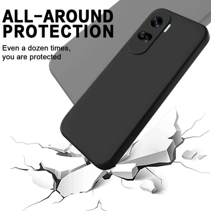 For Honor 90 Lite / X50i Solid Color Liquid Silicone Dropproof Full Coverage Phone Case(Black) - Honor Cases by buy2fix | Online Shopping UK | buy2fix