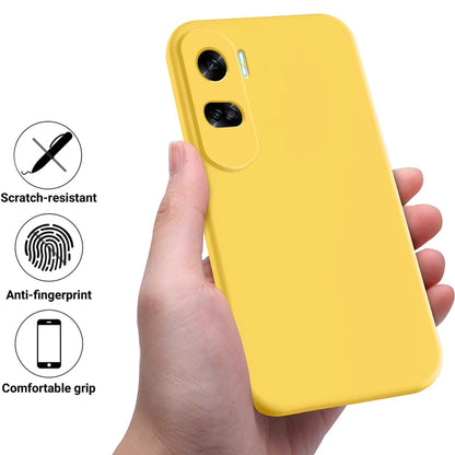 For Honor 90 Lite / X50i Solid Color Liquid Silicone Dropproof Full Coverage Phone Case(Yellow) - Honor Cases by buy2fix | Online Shopping UK | buy2fix