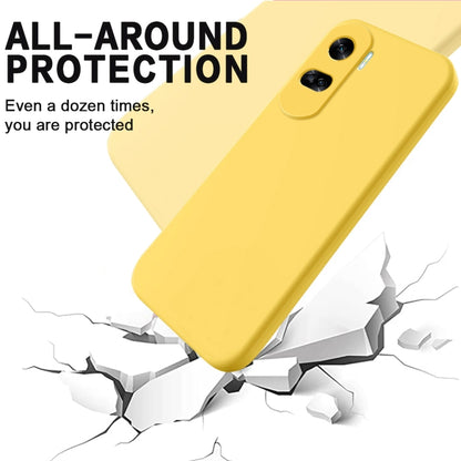 For Honor 90 Lite / X50i Solid Color Liquid Silicone Dropproof Full Coverage Phone Case(Yellow) - Honor Cases by buy2fix | Online Shopping UK | buy2fix